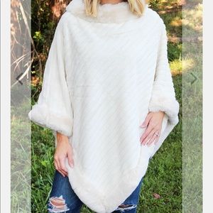 Arctic chill faux fur poncho